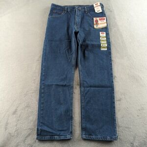 Wrangler Jeans Mens 34x30 Blue Medium Wash Straight Regular Fit Stretch NEW